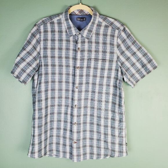 Toad & Co Airscape Plaid Short Sleeve Button Down Shirt Size Medium - Picture 1 of 7